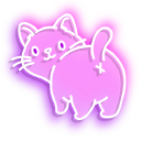 Neon Funny Little Cat