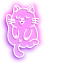 Neon Funny Little Cat