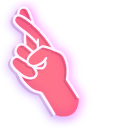 Neon Good Luck Hand Sign and Smile