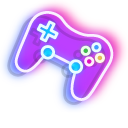 Neon Headphones and Joystick