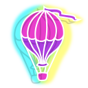 Neon Hot Air Balloon