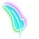 Neon Hummingbird and Feather