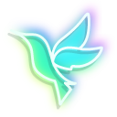 Neon Hummingbird and Feather