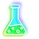 Neon Laboratory Flask