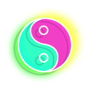 Neon Lotus and Yin Yang