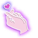 Neon Love Hand and Heart Beats
