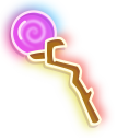 Neon Magic Staff and Wizard Hat