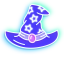 Neon Magic Staff and Wizard Hat