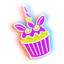 Neon Magic Wand and Cupcake
