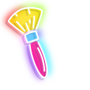 Neon Makeup Brush and Mirror