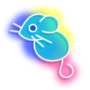 Neon Mouse and Cats