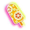Neon Orange and Berry Popsicles