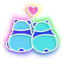 Neon Pandas in Love