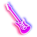Neon Pink and Green Electric Guitars