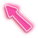 Neon Pink Arrow and Blue Peace Hand