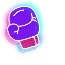 Neon Punching Bag and Boxing Glove