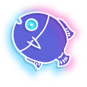 Neon Purple and Red Fish