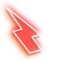 Neon Red Lightning and Blue Storm Cloud