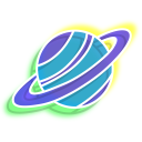 Neon Rocket and Planet