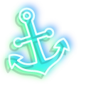 Neon Sailboat and Anchor