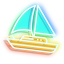Neon Sailboat and Anchor