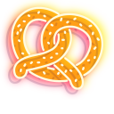 Neon Sausages and Pretzel 