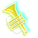 Neon Saxophone and Trumpet