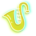 Neon Saxophone and Trumpet
