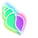 Neon Seahorse and Shell