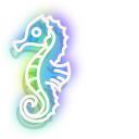 Neon Seahorse and Shell
