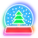 Neon Snow Globe and Mittens