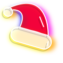 Neon Snowman and Santa's Hat
