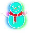 Neon Snowman and Santa's Hat