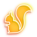 Neon Squirrel and Acorn