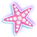 Neon Starfish and Shell