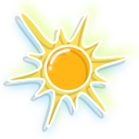 Neon Sun and Rainbow
