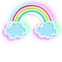 Neon Sun and Rainbow