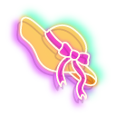 Neon Sun Hat and Glass of Lemonade