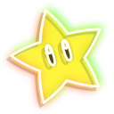 Neon Super Mario Mushroom and Super Star