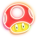 Neon Super Mario Mushroom and Super Star