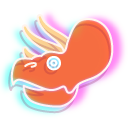 Neon T-Rex and Triceratops