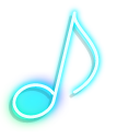 Neon Treble Clef and Note