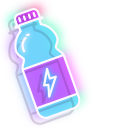 Neon Water Bottle and Dumbbell