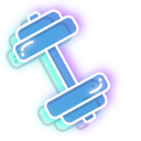 Neon Water Bottle and Dumbbell