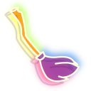Neon Witch and Broom