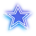 Neon Yellow Moon and Blue Star