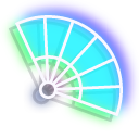 Neon Yin-Yang and Hand Fan