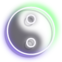 Neon Yin-Yang and Hand Fan