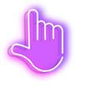 Orange Arrow and Purple Hand Neon