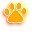 Orange Corgi Dog and Paw Neon